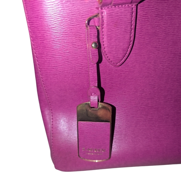 Lauren Ralph Lauren Pink Tote with Gold Accents *Slight Flaw* - Picture 5 of 15